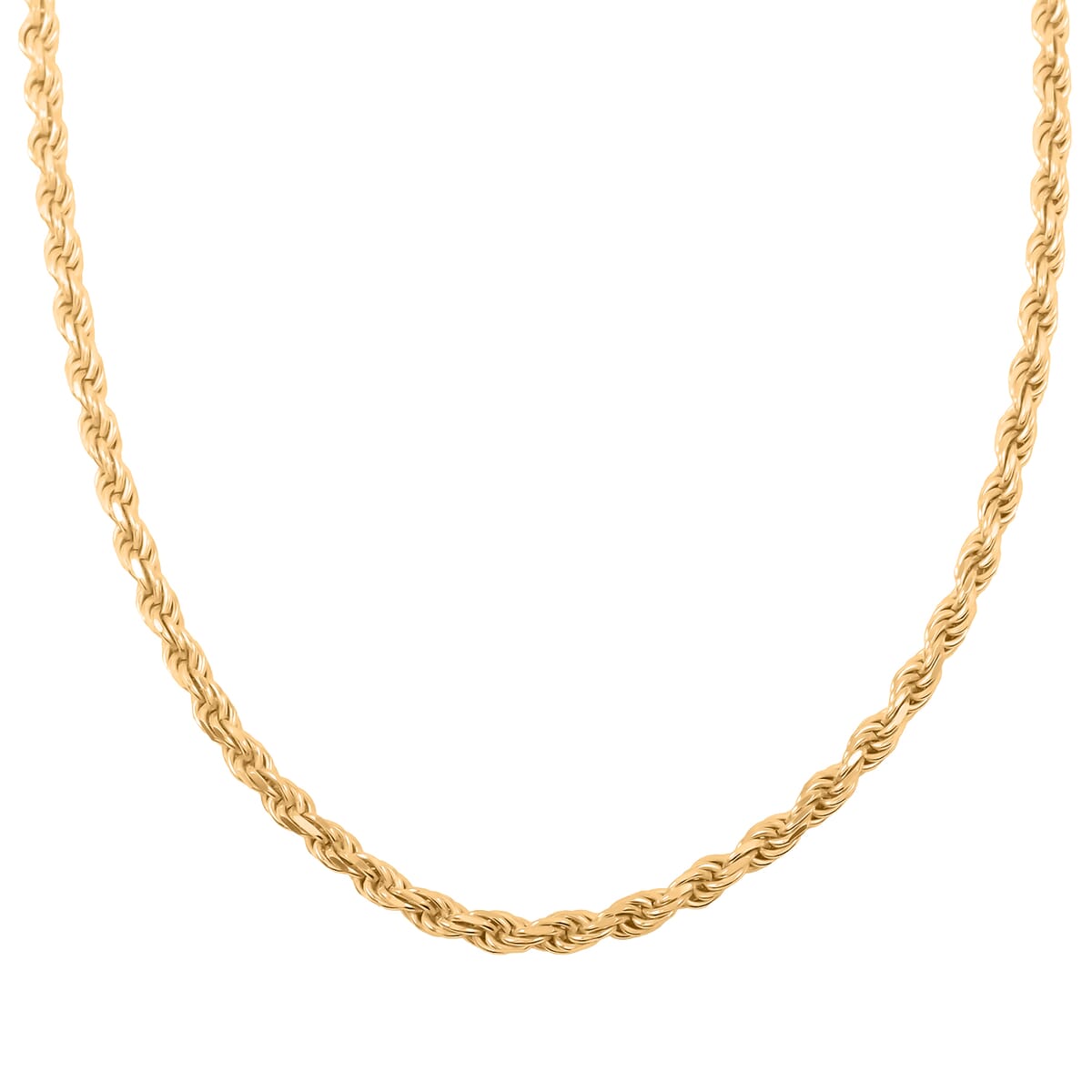 14K Yellow Gold Over Sterling Silver Rope Chain Necklace 24 Inches 22.8 Grams image number 2