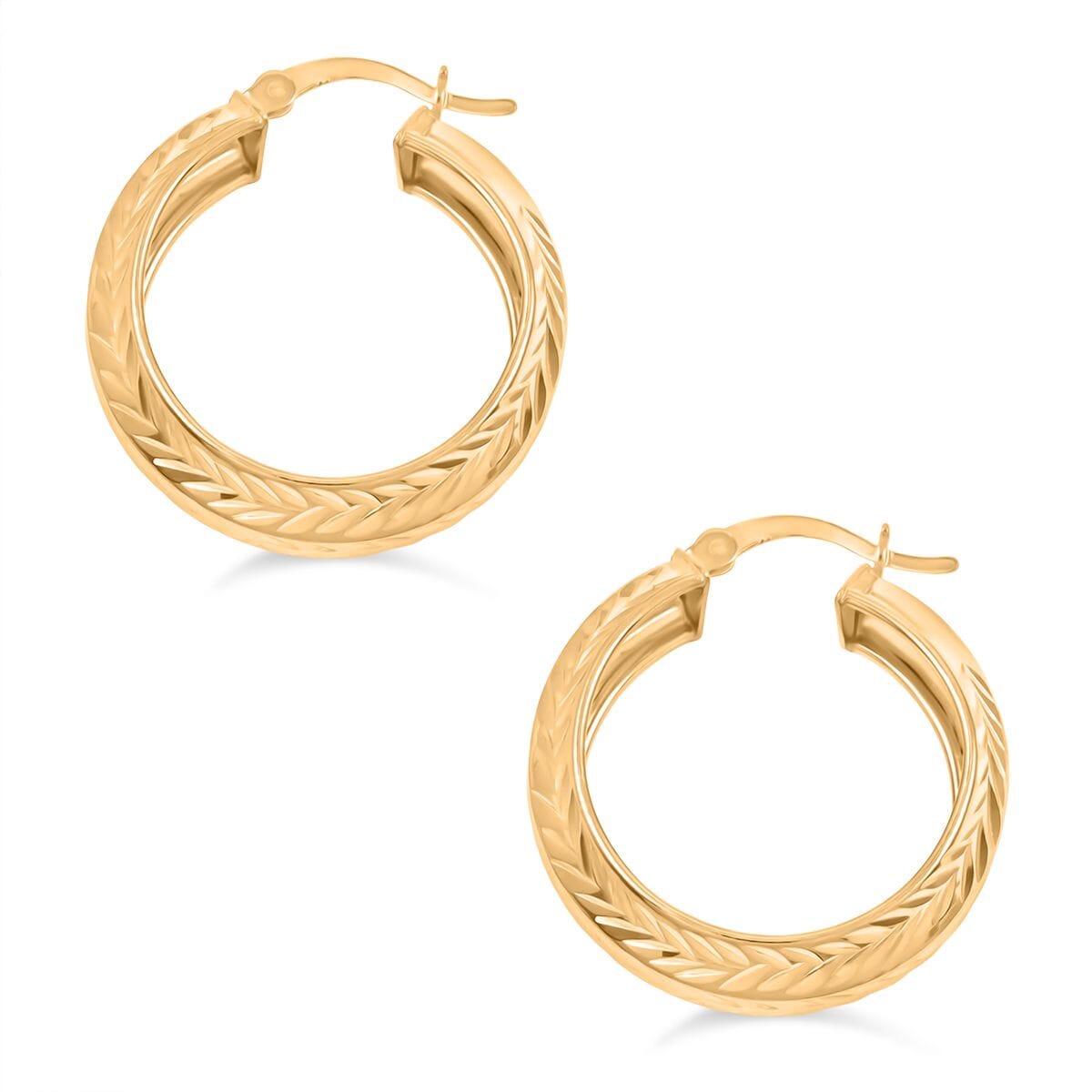 14K Yellow Gold Over Sterling Silver Earrings 4 Grams image number 3