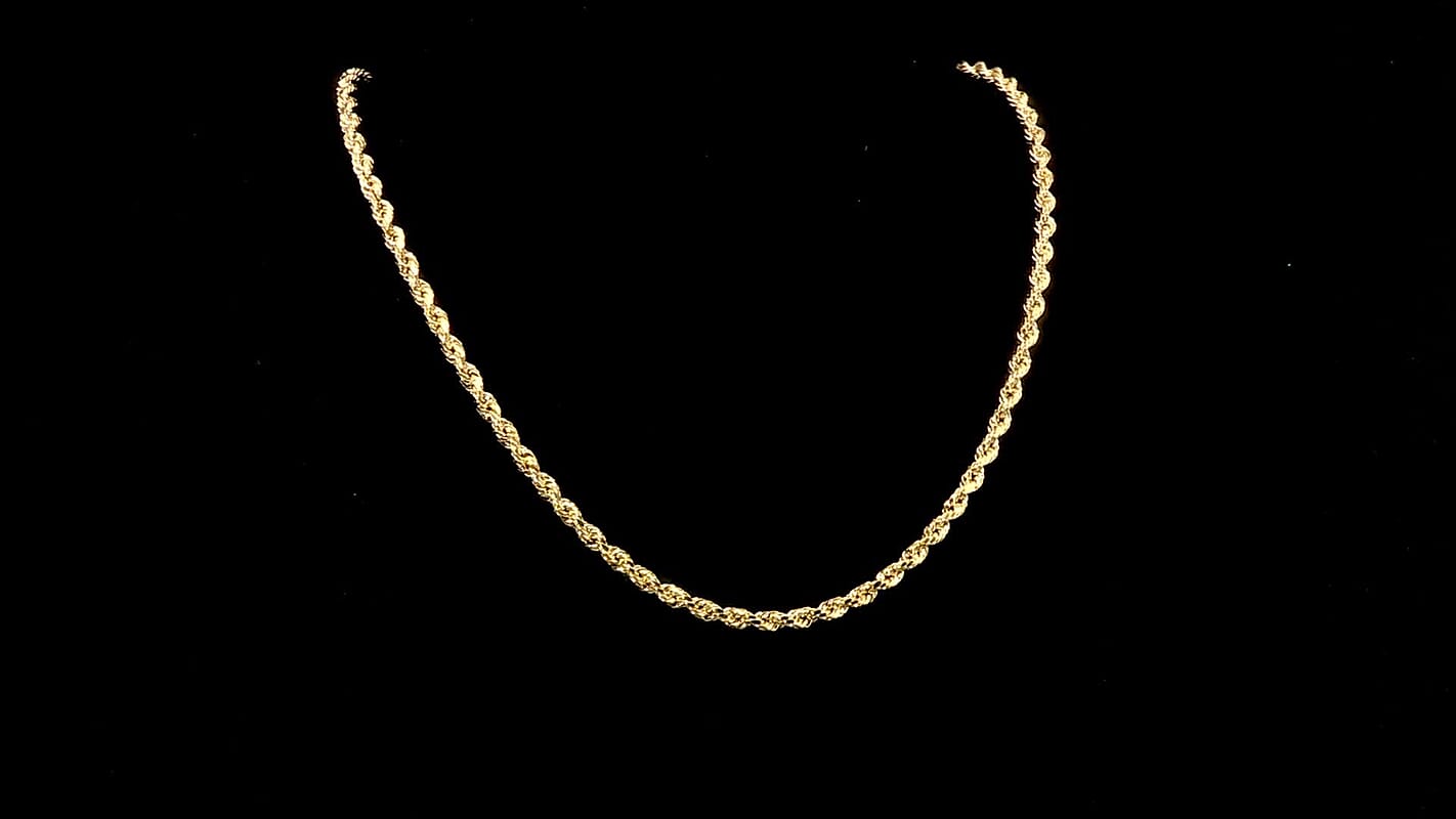 10K Yellow Gold 5mm Rope Chain Necklace 24 Inches 9.4 Grams