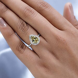Luxoro Premium Turkizite and G-H I2 Diamond 2.20 ctw Ring in 14K White Gold (Size 10.0) (Del. in 10-12 Days)