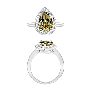 Luxoro Premium Turkizite and G-H I2 Diamond 2.20 ctw Ring in 14K White Gold (Size 10.0) (Del. in 10-12 Days)