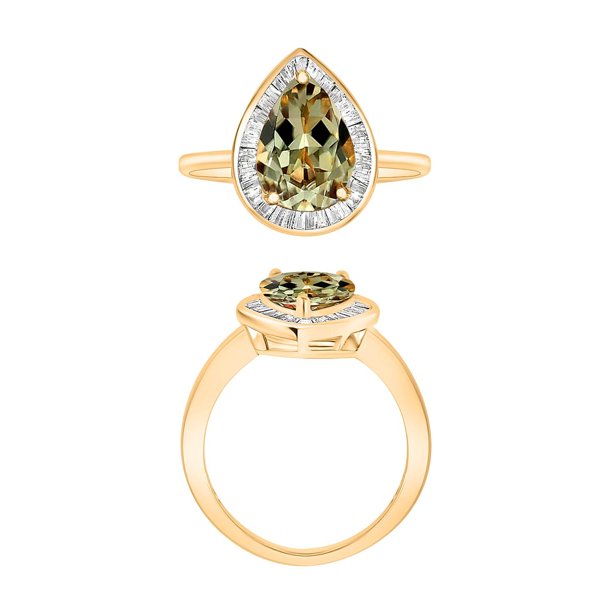 Buy Luxoro Premium Turkizite and G-H I2 Diamond 2.20 ctw Ring in 14K ...