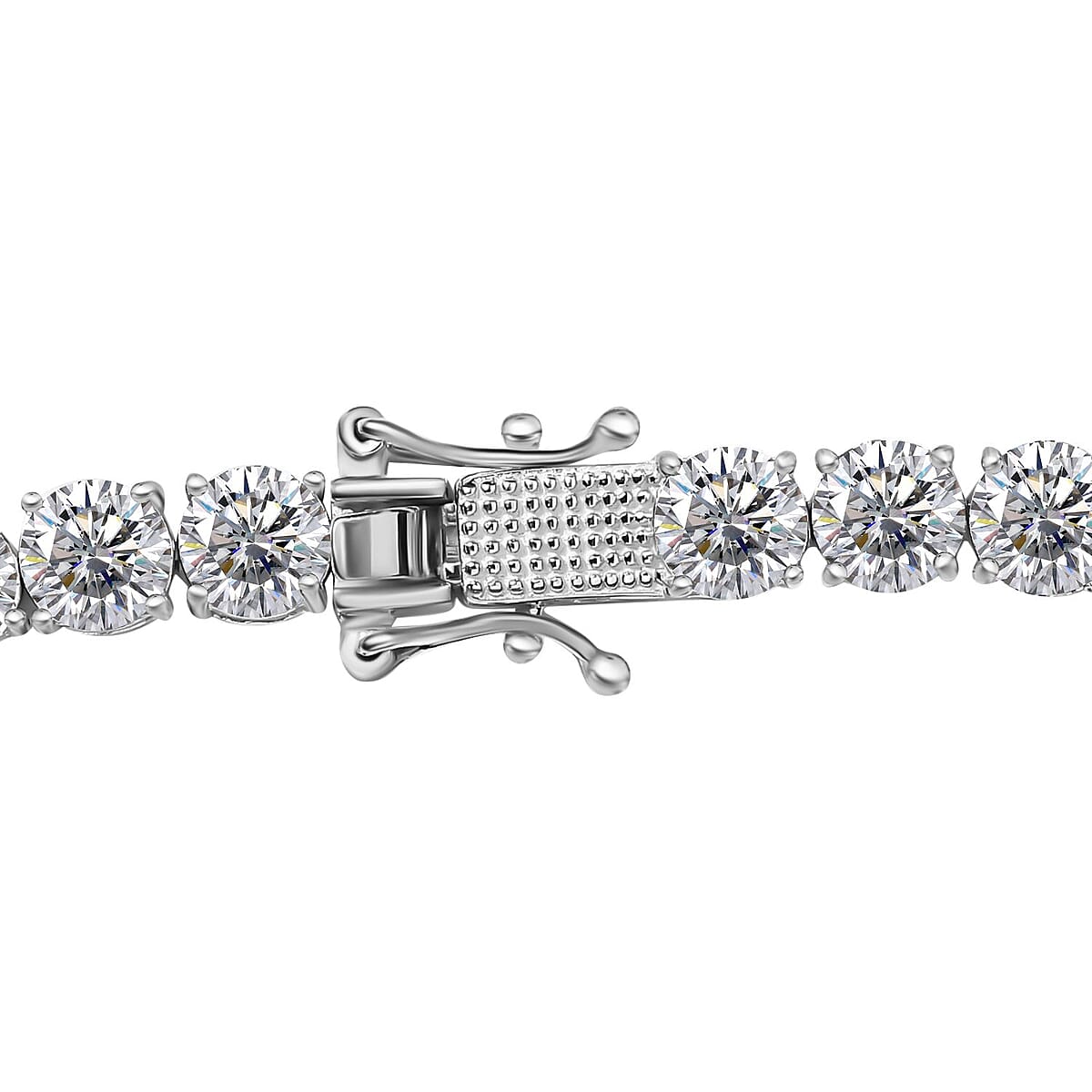 D'Joy 100 Facet Moissanite 41.65 ctw Necklace in Rhodium Over Sterling Silver 18 Inches image number 2