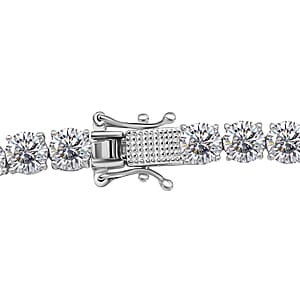 D'Joy 100 Facet Moissanite 41.65 ctw Necklace in Rhodium Over Sterling Silver 18 Inches