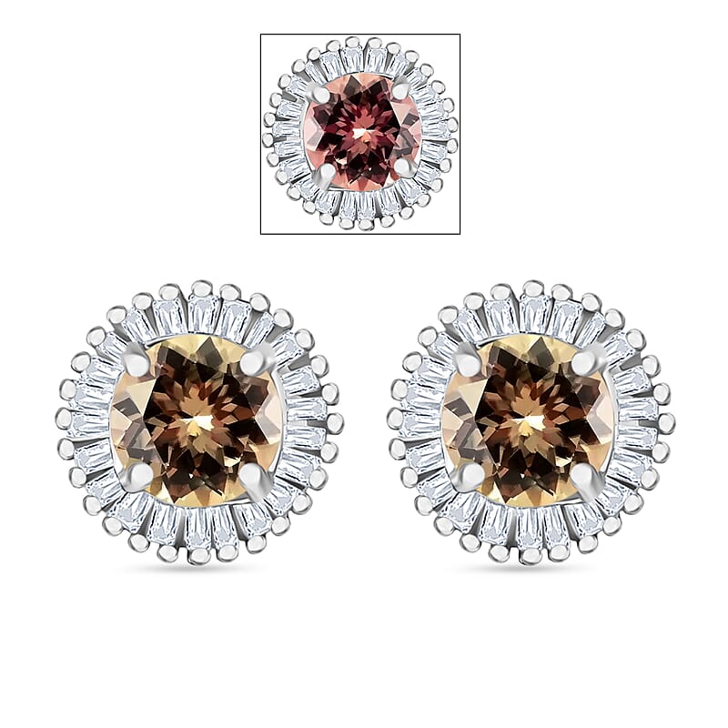 Luxoro Premium Turkizite and G-H I2 Diamond 1.44 ctw Earrings in 14K White Gold