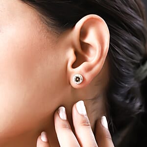 Luxoro Premium Turkizite and G-H I2 Diamond 1.44 ctw Earrings in 14K White Gold (Del. in 10-12 Days)