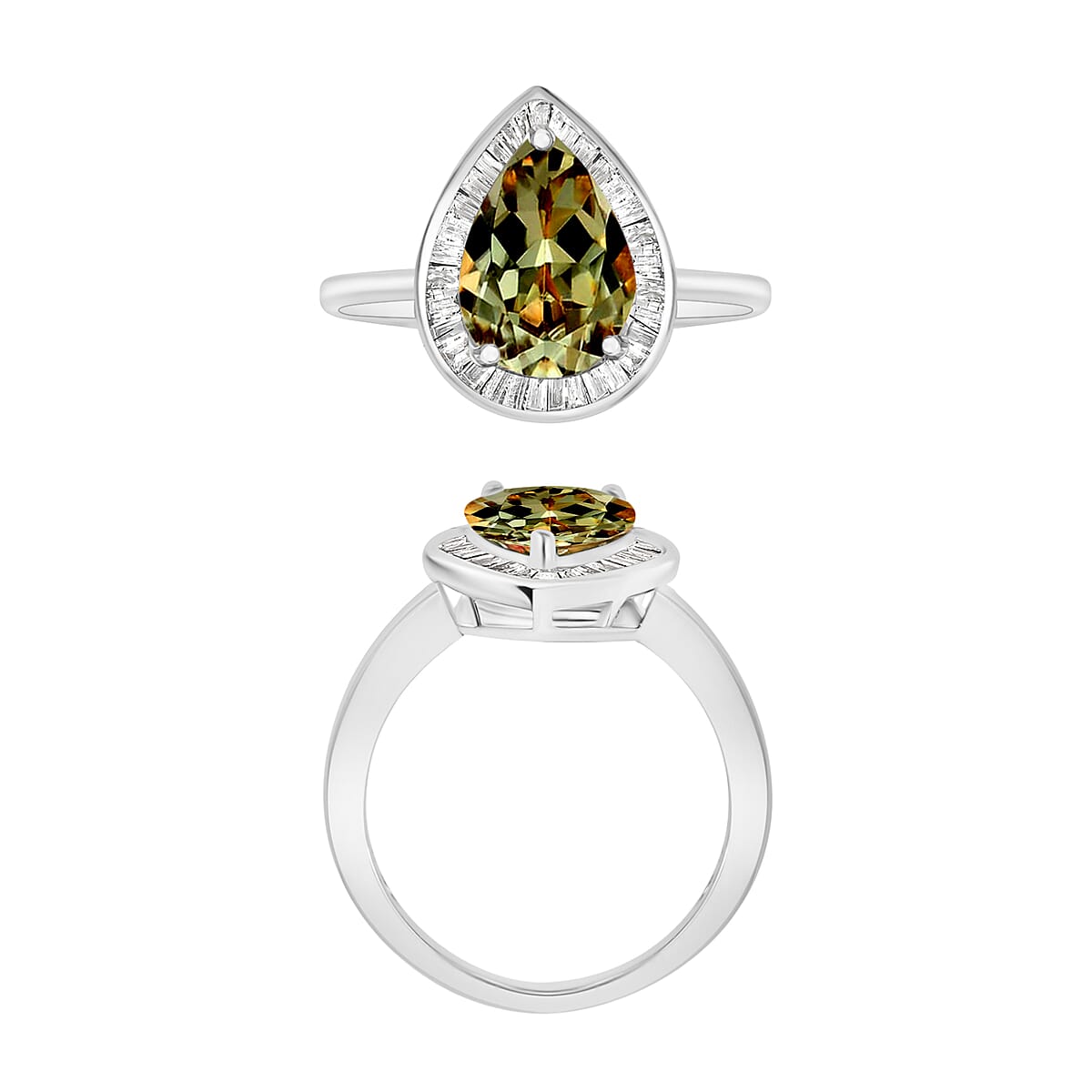 Rhapsody AAAA Turkizite and E-F VS2 Diamond 2.20 ctw Ring in 950 Platinum (Size 10.0) image number 3