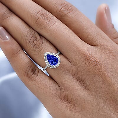 Rhapsody AAAA Tanzanite and E-F VS2 Diamond 2.20 ctw Ring in 950 Platinum (Size 10.0) 5.5 Grams