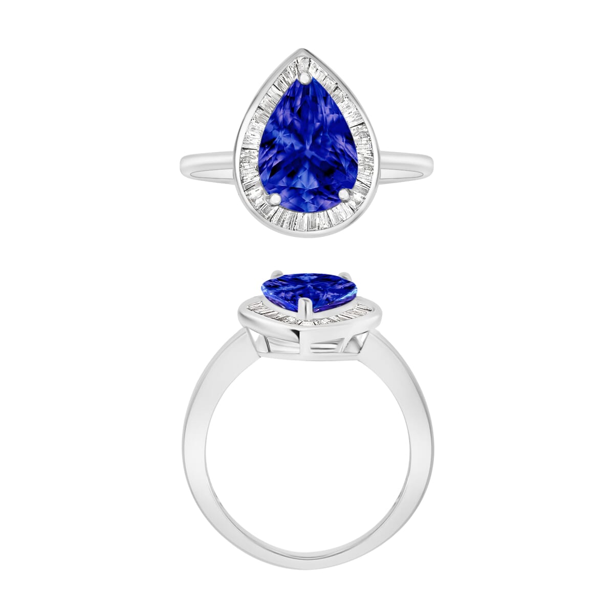 Rhapsody AAAA Tanzanite and E-F VS2 Diamond 2.20 ctw Ring in 950 Platinum (Size 10.0) image number 3