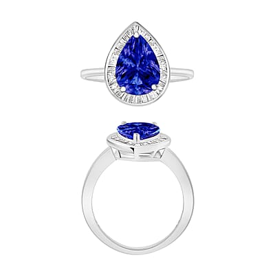 Rhapsody AAAA Tanzanite and E-F VS2 Diamond 2.20 ctw Ring in 950 Platinum (Size 10.0) 5.5 Grams