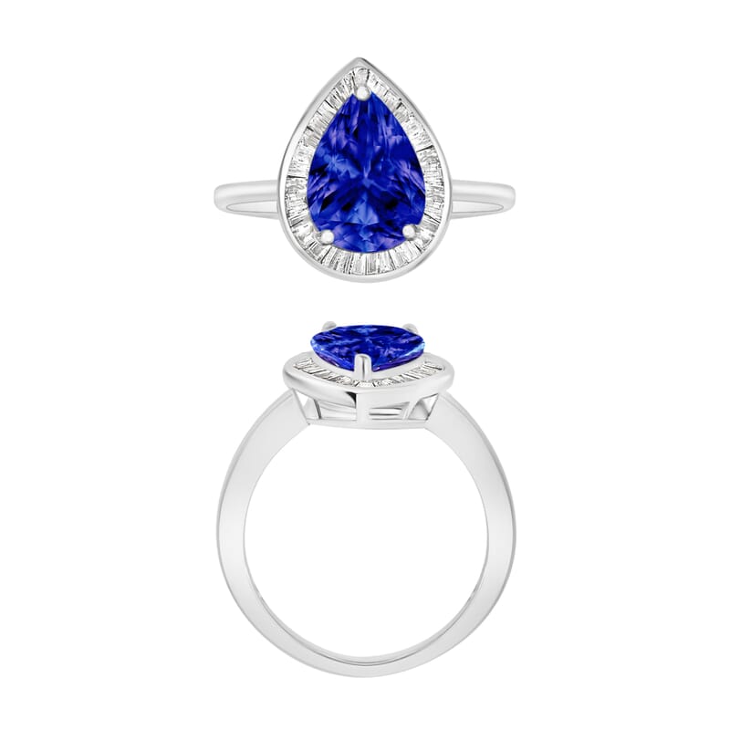 Rhapsody AAAA Tanzanite and E-F VS2 Diamond 2.20 ctw Ring in 950 Platinum (Size 10.0) 5.5 Grams
