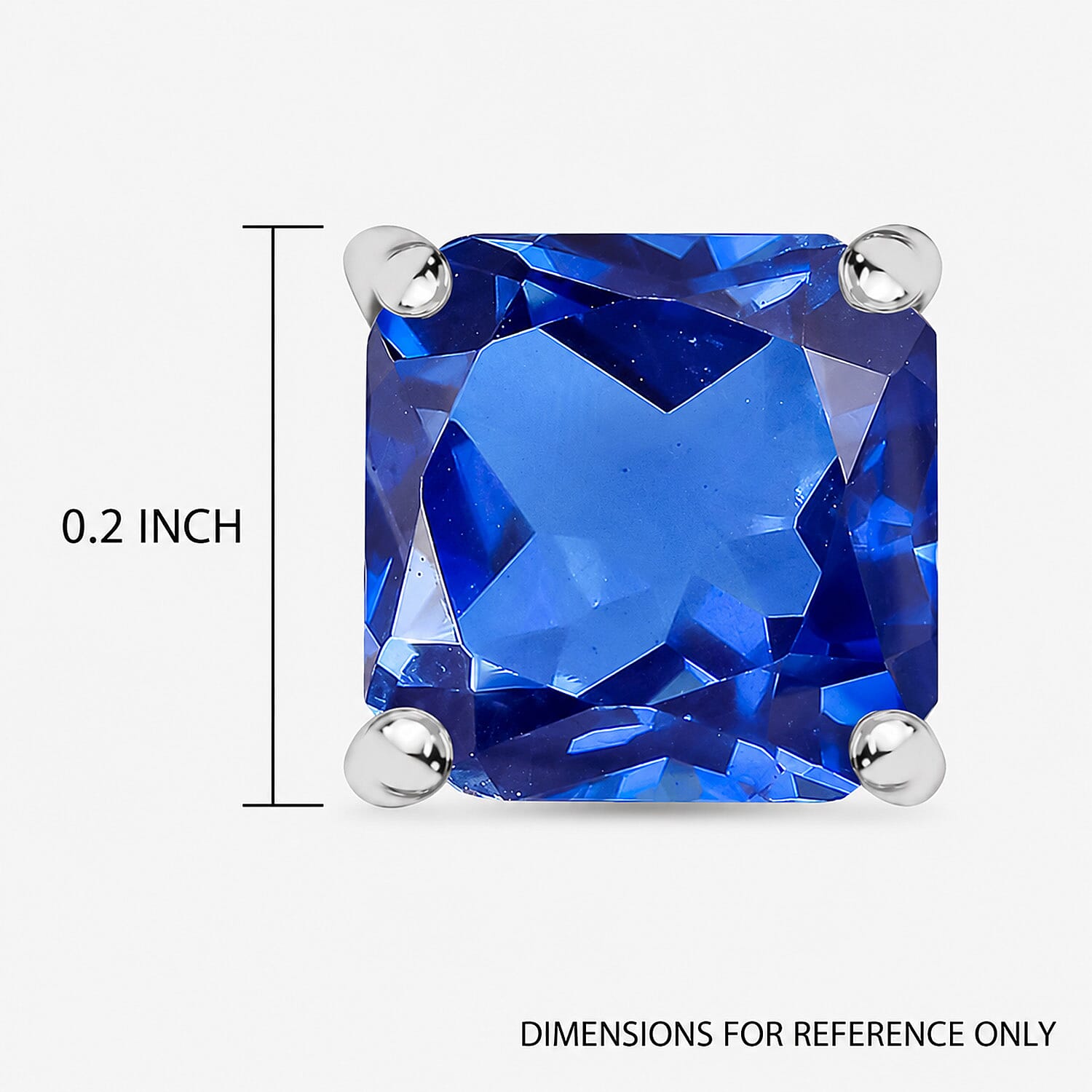 Luxoro Premium Asscher Cut Tanzanite 4.00 ctw Stud Earrings in 14K White Gold