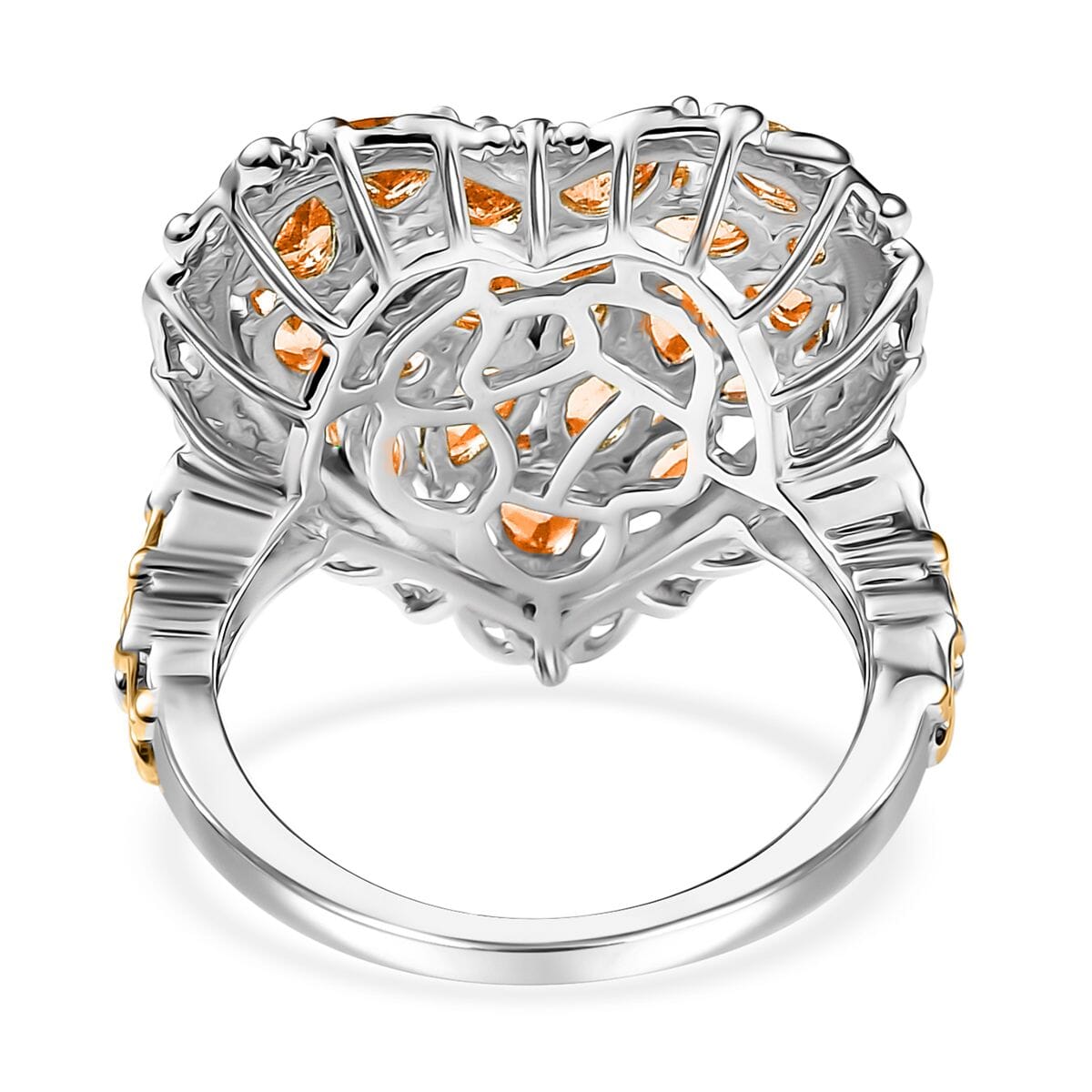 D'Joy Crimson Fire Opal 2.20 ctw Flaming Love Ring in 18K Vermeil YG and Rhodium Over Sterling Silver (Size 6.0) image number 4