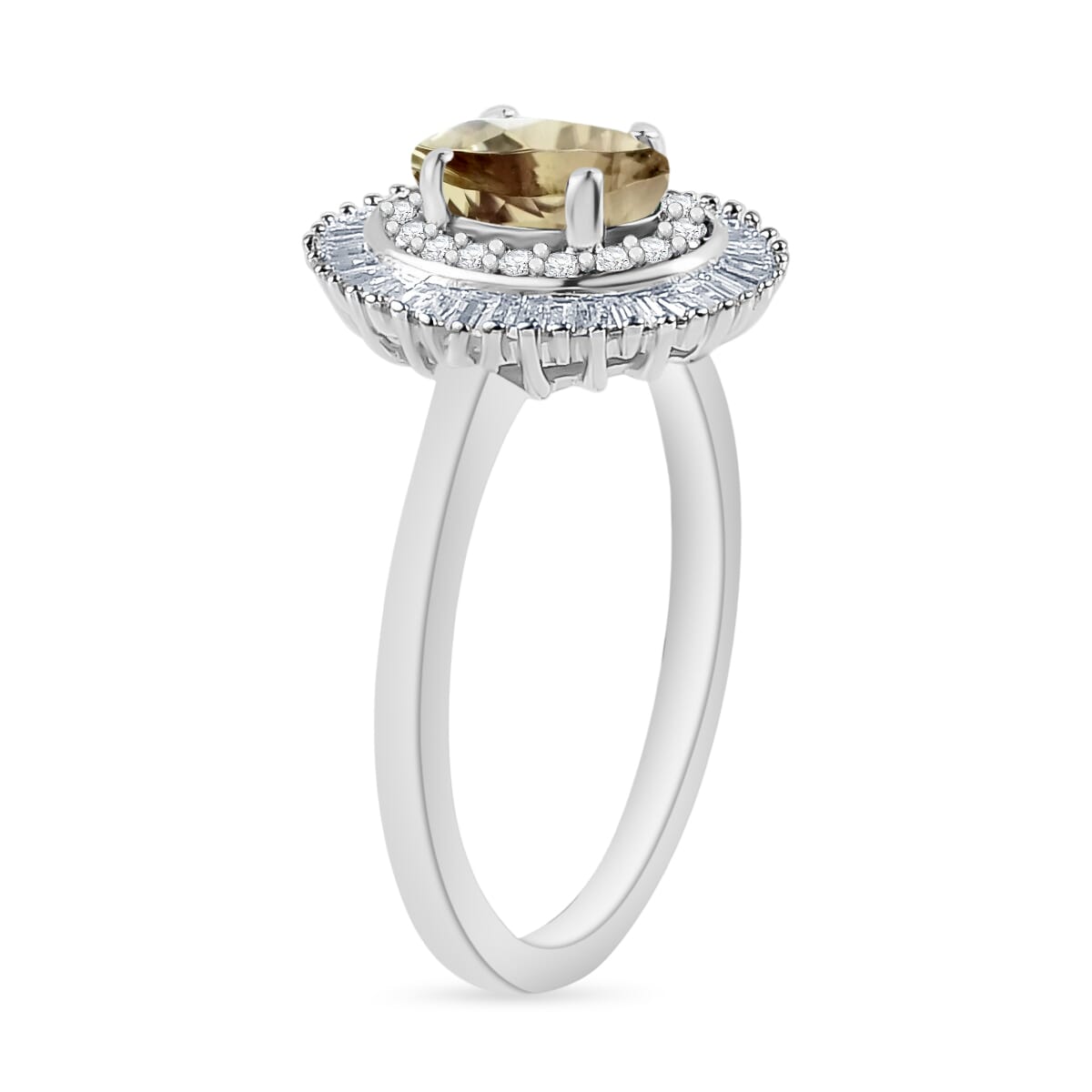 Luxoro Premium Turkizite and G-H I2 Diamond 1.05 ctw Ring in 14K White Gold (Size 10.0) image number 2