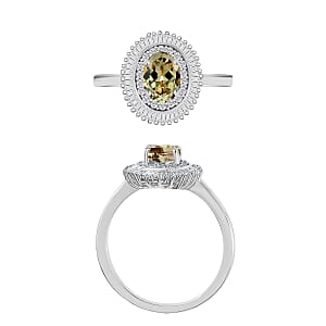 Luxoro Premium Turkizite and G-H I2 Diamond 1.05 ctw Ring in 14K White Gold (Size 10.0) (Del. in 10-12 Days)