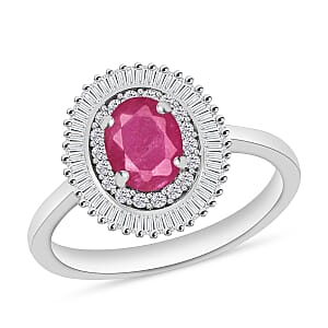 Luxoro Premium Mozambique Ruby and G-H I2 Diamond 1.33 ctw Ring in 14K White Gold (Size 10.0)