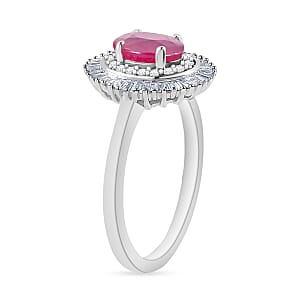 Luxoro Premium Mozambique Ruby and G-H I2 Diamond 1.33 ctw Ring in 14K White Gold (Size 10.0) (Del. in 10-12 Days)