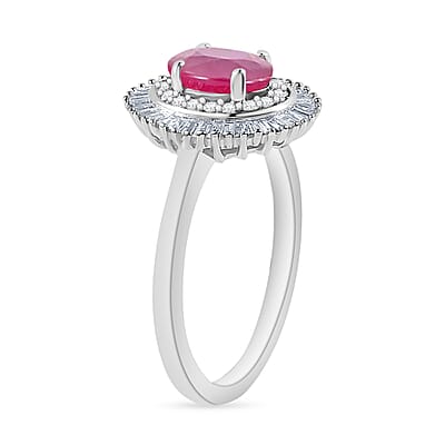Luxoro Premium Mozambique Ruby and G-H I2 Diamond 1.33 ctw Ring in 14K White Gold (Size 10.0)