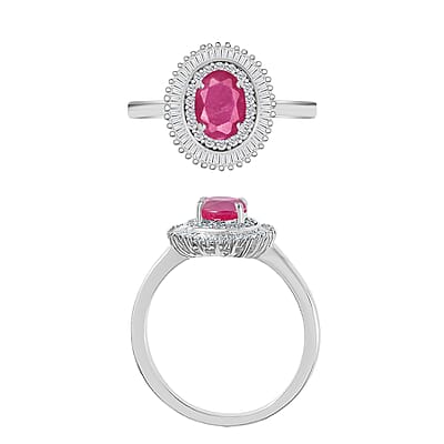 Luxoro Premium Mozambique Ruby and G-H I2 Diamond 1.33 ctw Ring in 14K White Gold (Size 10.0)
