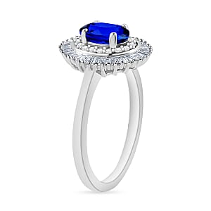 Rhapsody AAAA Tanzanite and E-F VS2 Diamond 1.05 ctw Ring in 950 Platinum (Size 10.0) (Del. in 10-12 Days)