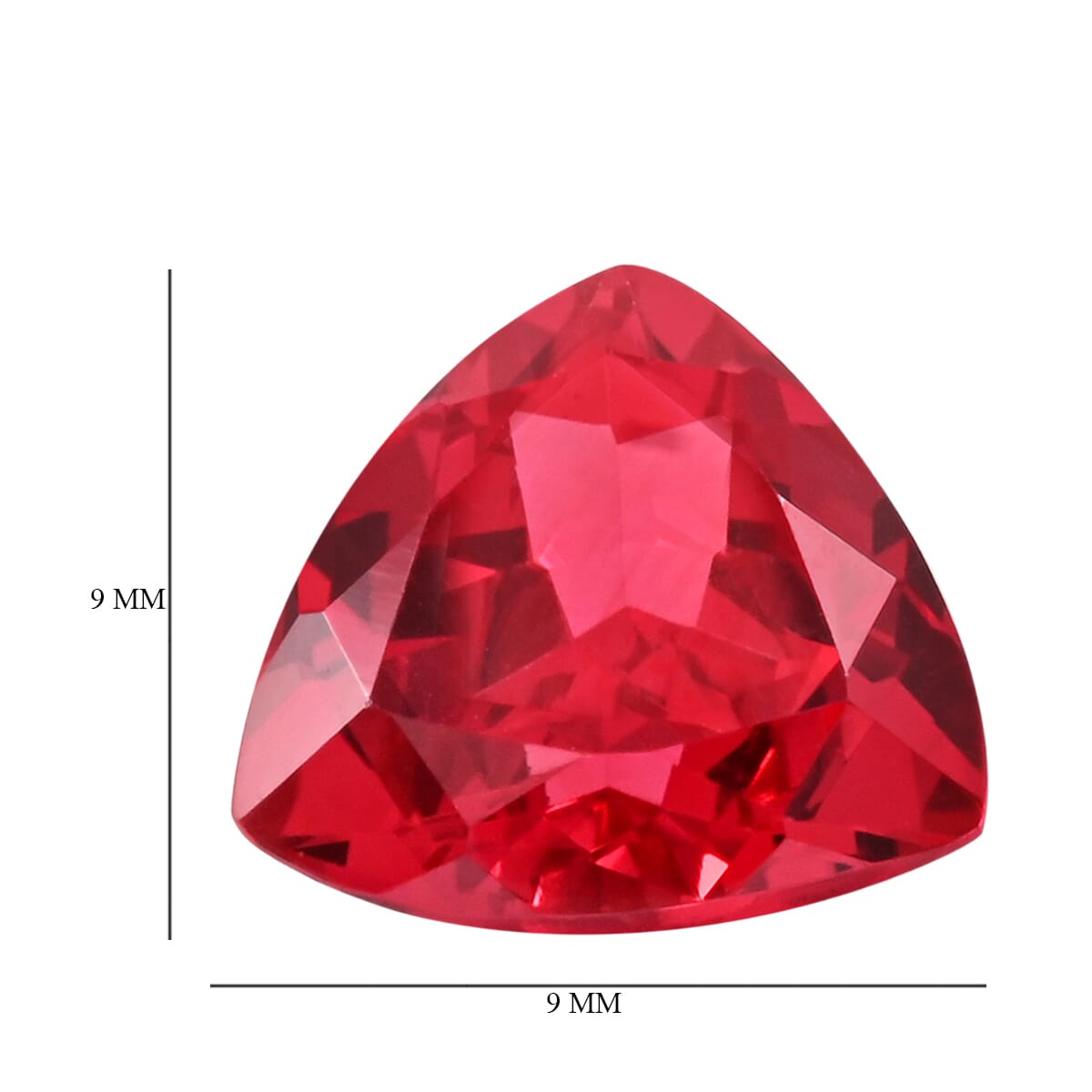 Luxuriant Lab Grown AAAA Padparadscha Sapphire (Trillion 9x9 mm) 3.00 ctw image number 3