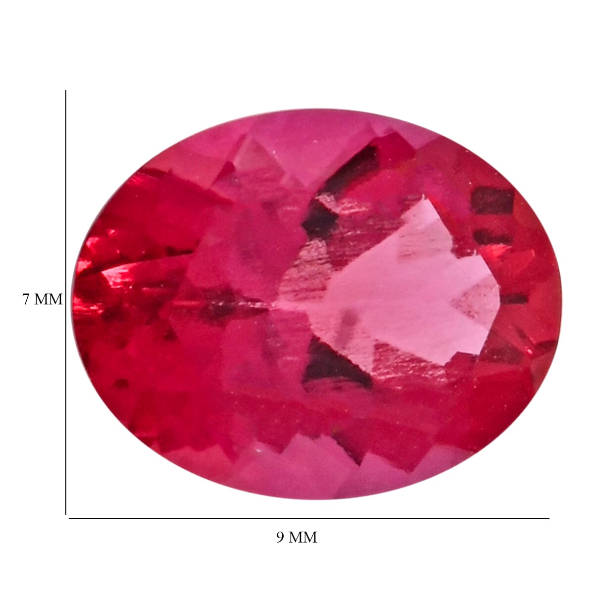 Luxuriant Lab Grown AAAA Bixbite (Oval 9x7 mm) 1.50 ctw image number 3