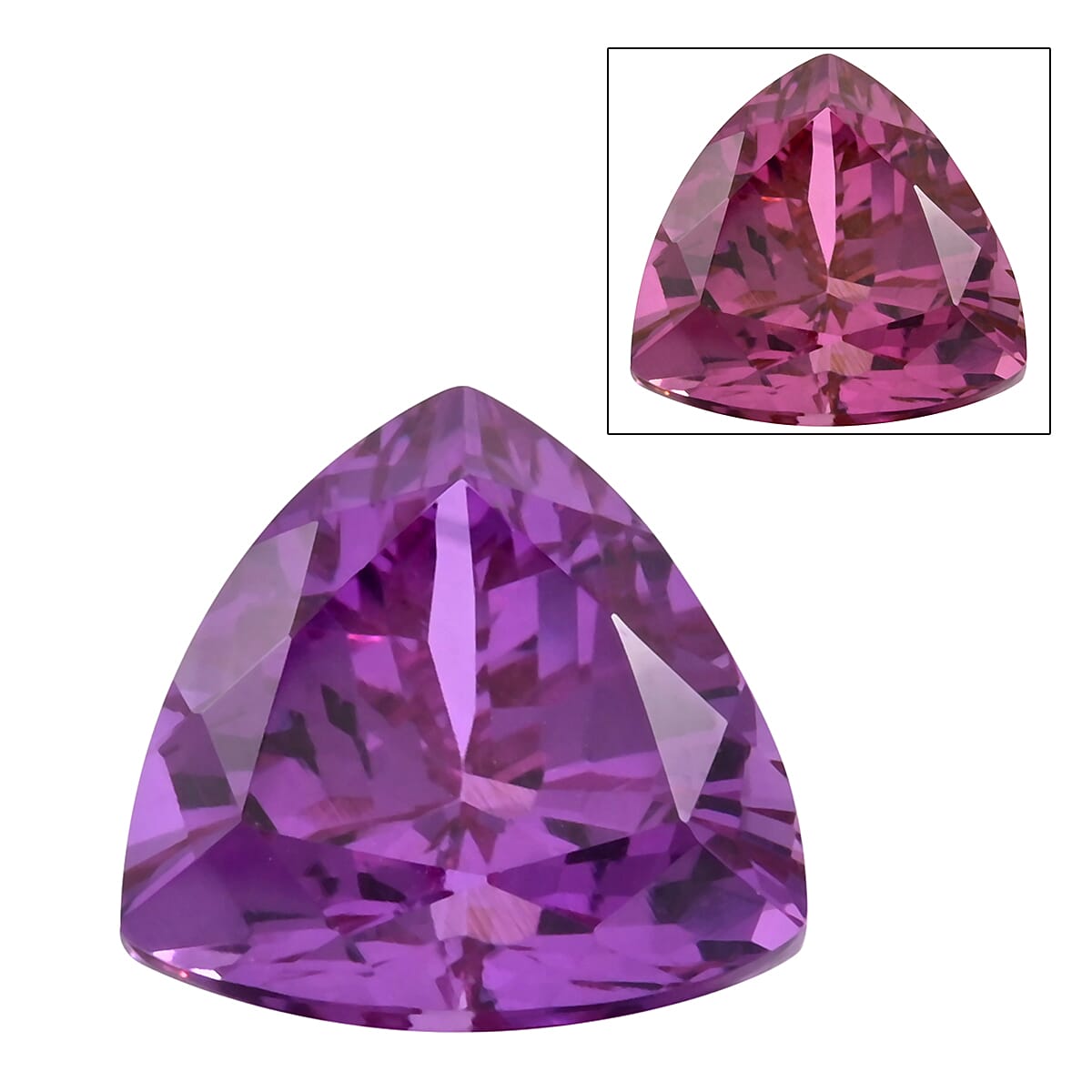AAAA Luxuriant Lab Grown Purple Sapphire (Trillion 10x10 mm) 4.50 ctw image number 0