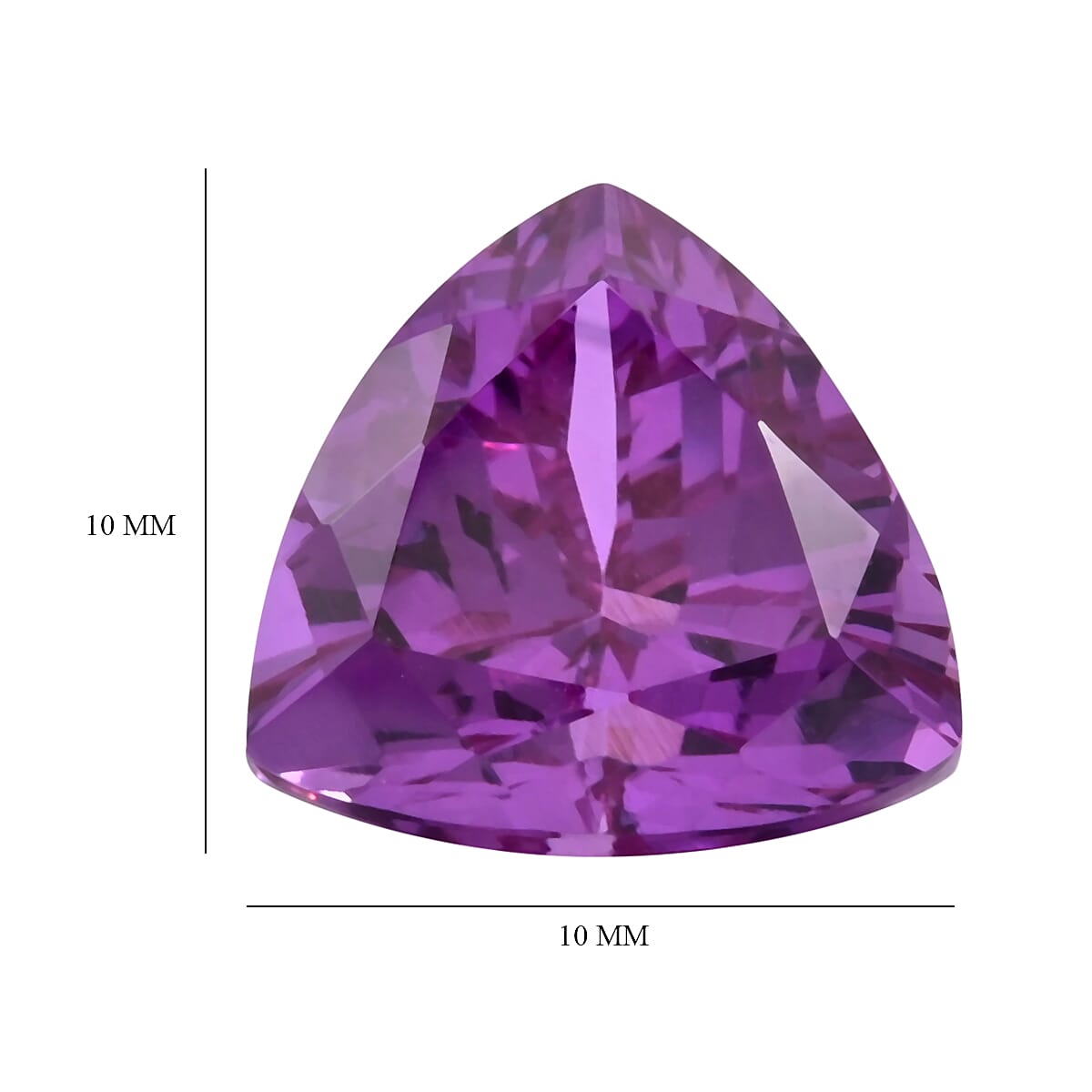 AAAA Luxuriant Lab Grown Purple Sapphire (Trillion 10x10 mm) 4.50 ctw image number 3