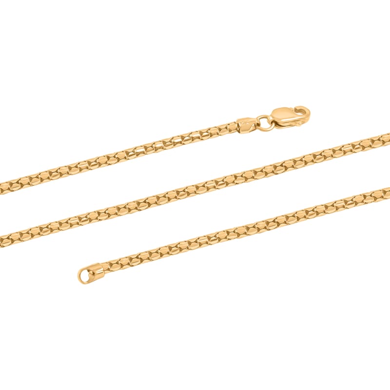 10K Yellow Gold 1.7mm Luca Necklace 18 Inches 4.10 Grams