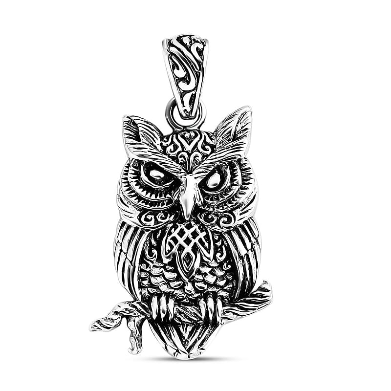 Bali Legacy Sterling Silver Owl Pendant without Chain 5.84 Grams
