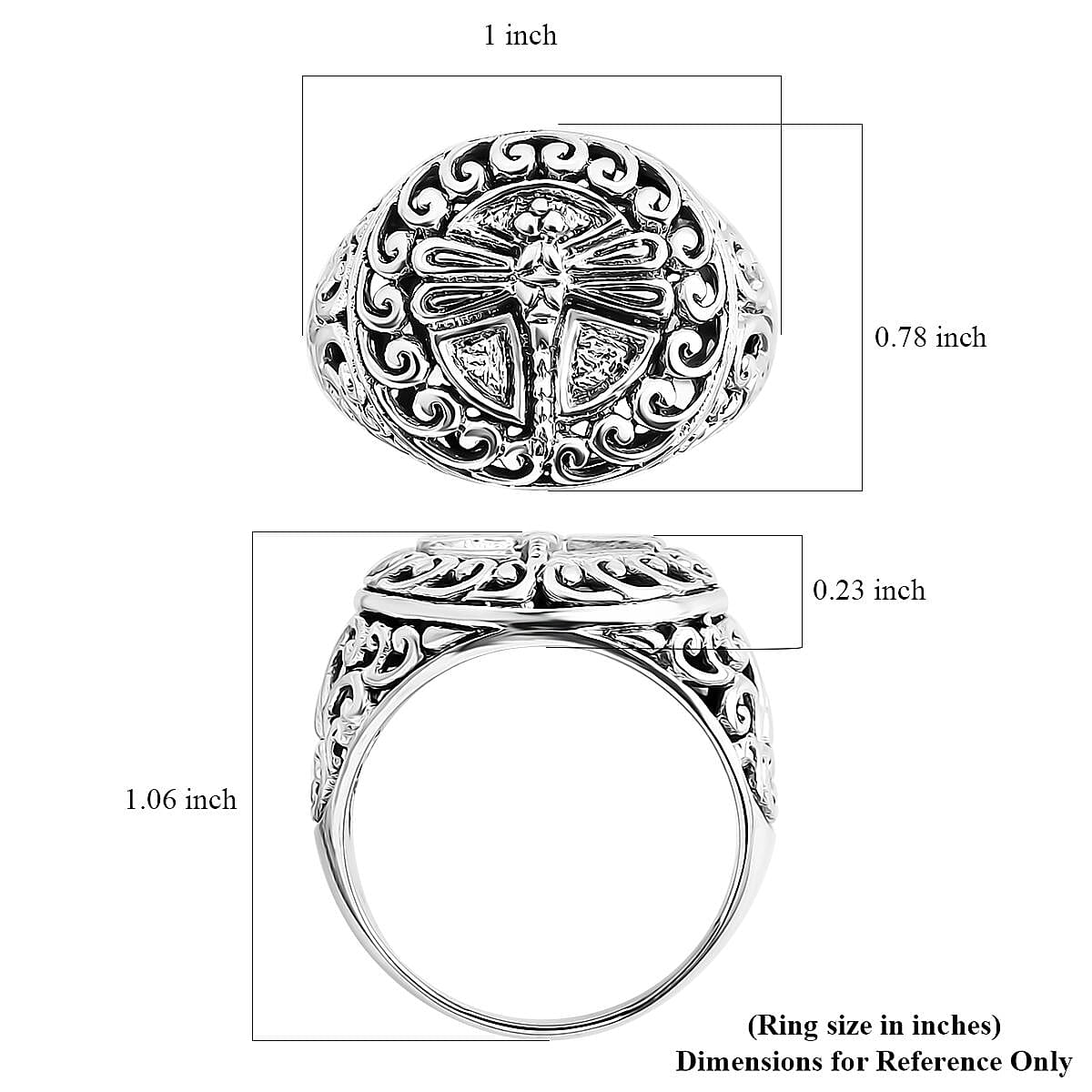Bali Legacy Sterling Silver Dragonfly Ring (Size 8.0) 7.70 Grams image number 5