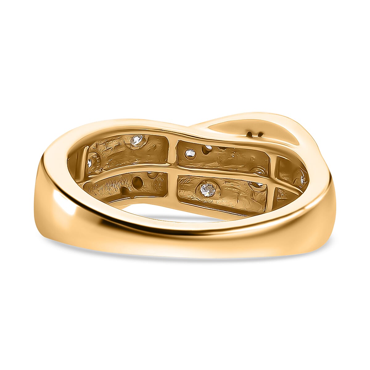 Luxuriant Lab Grown Diamond 0.26 ctw Ring in Vermeil Yellow Gold Over Sterling Silver (Size 11.5)