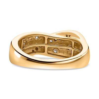 Luxuriant Lab Grown Diamond 0.26 ctw Ring in Vermeil Yellow Gold Over Sterling Silver (Size 11.5)