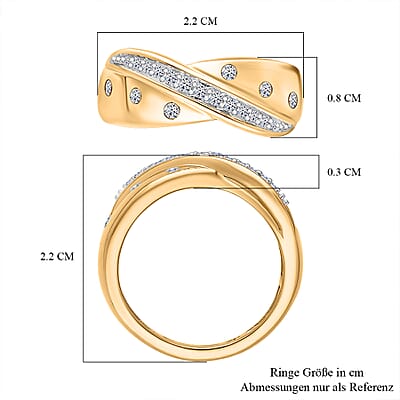 Luxuriant Lab Grown Diamond 0.26 ctw Ring in Vermeil Yellow Gold Over Sterling Silver (Size 11.5)