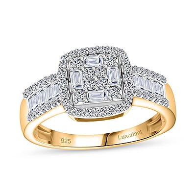 Luxuriant Lab Grown Diamond G-H SI 1.00 ctw Ring in 18K Vermeil Yellow Gold Over Sterling Silver (Size 8.0)