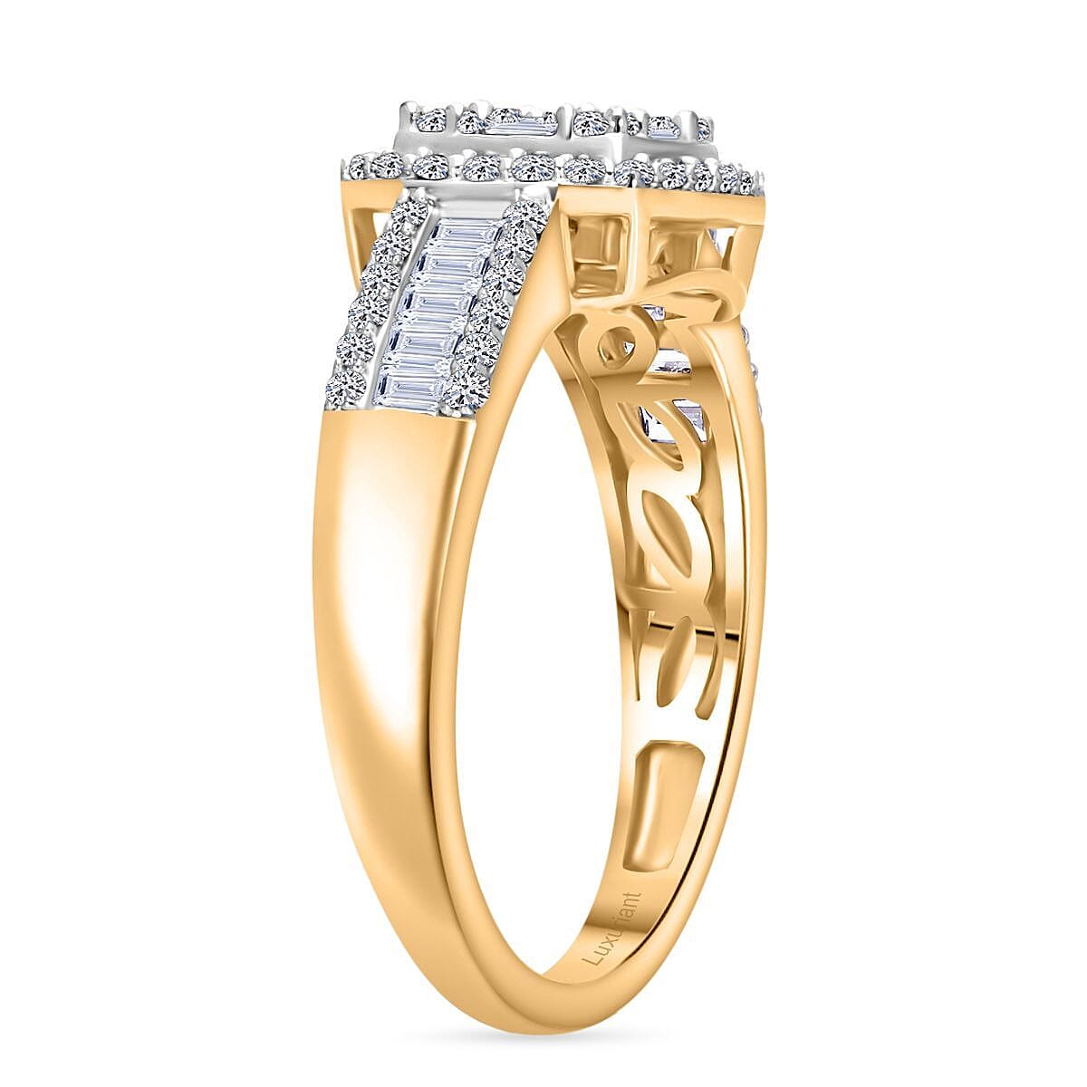 Luxuriant Lab Grown Diamond G-H SI 1.00 ctw Ring in 18K Vermeil Yellow Gold Over Sterling Silver (Size 8.0)