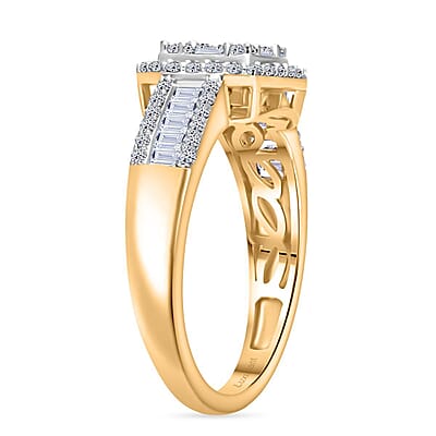 Luxuriant Lab Grown Diamond G-H SI 1.00 ctw Ring in 18K Vermeil Yellow Gold Over Sterling Silver (Size 8.0)