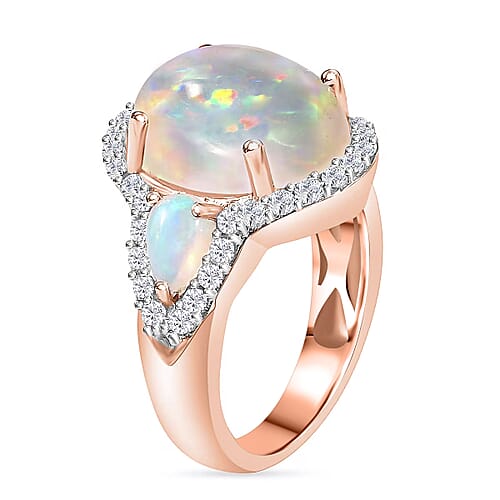 Ethiopian Welo Opal/5.75/Rose Gold Over Sterling Silver / 10 - Product card gallery slide 4 (10178775417145)