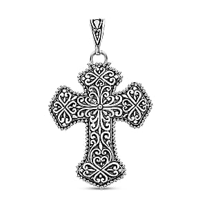 Bali Legacy Sterling Silver Cross Pendant without Chain 5.74 Grams