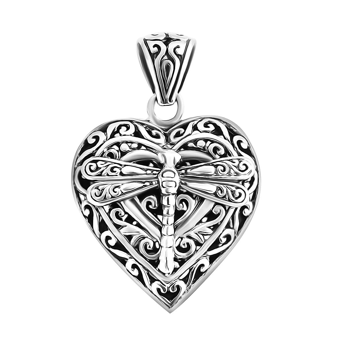 Bali Legacy Sterling Silver Dragonfly Pendant without Chain 6.32 Grams image number 0