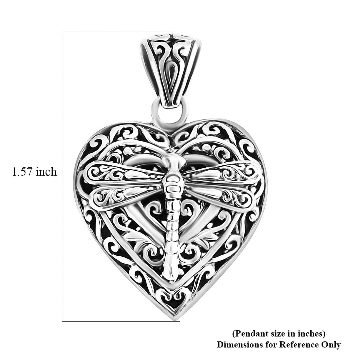 Bali Legacy Sterling Silver Dragonfly Pendant without Chain 6.32 Grams image number 4