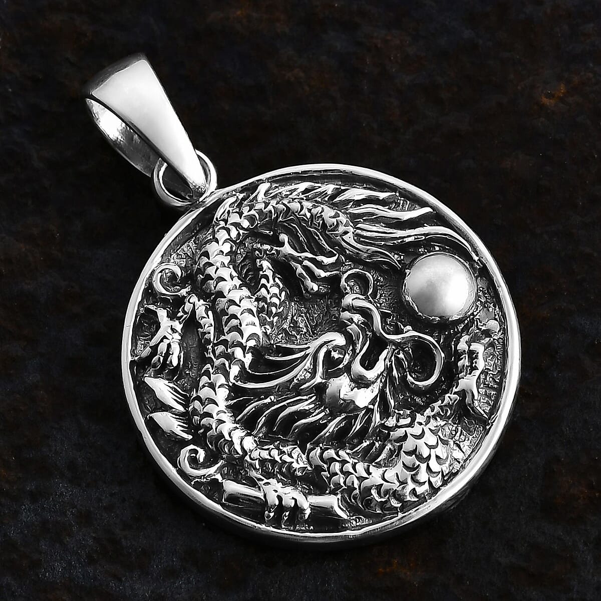 Bali Legacy Sterling Silver Dragon Pendant without Chain 5.43 Grams image number 1