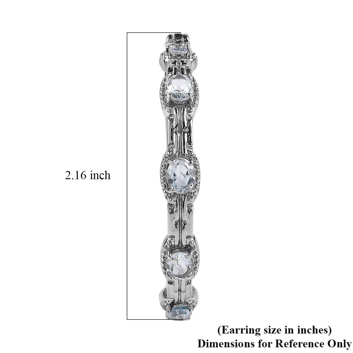 Sky Blue Topaz 4.50 ctw Hoop Earrings in Stainless Steel  image number 4
