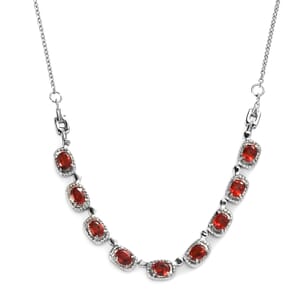 Mozambique Garnet 4.00 ctw Necklace in Stainless Steel 20 Inches