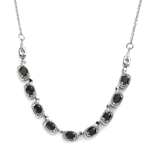 Thai Black Spinel 4.40 ctw Necklace in Stainless Steel 20 Inches
