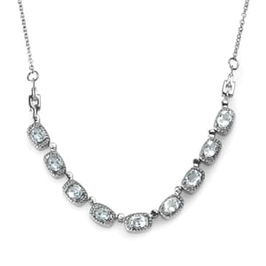 Sky Blue Topaz 4.00 ctw Necklace in Stainless Steel 18 Inches