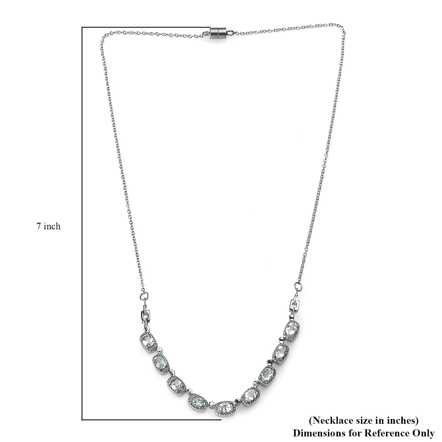 Sky Blue Topaz 4.00 ctw Necklace in Stainless Steel 18 Inches