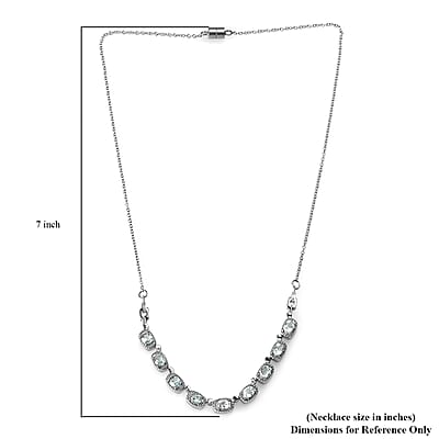 Sky Blue Topaz 4.00 ctw Necklace in Stainless Steel 18 Inches