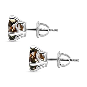 Rhapsody AAAA Asscher Cut Turkizite 4.00 ctw Stud Earrings in 950 Platinum (Del. in 10-12 Days)