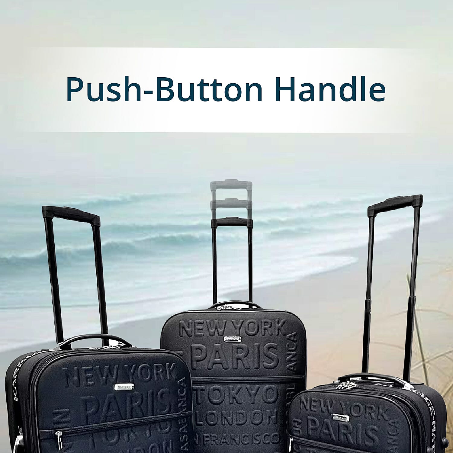 Karriage Mate 3pc Expandable Softshell Spinner Luggage Set -Black